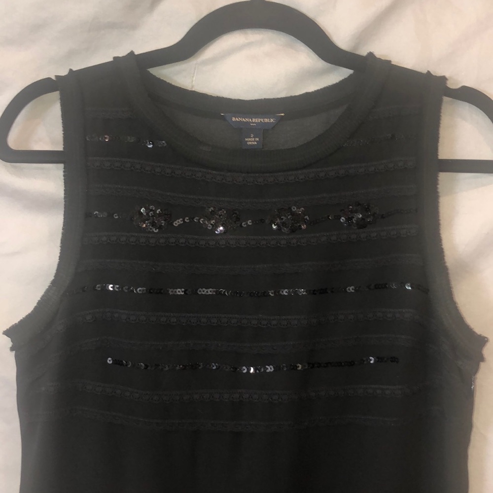 Banana Republic dress with lace ruffle and sequins